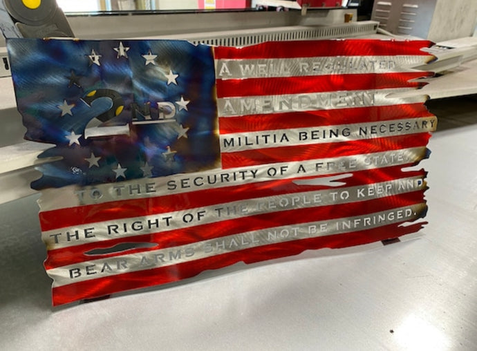 2nd Amendment Flag, Heat Patina