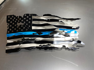 Thin Blue Line Wavy Flag