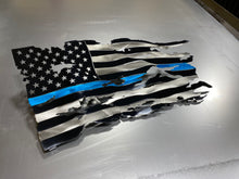 Thin Blue Line Wavy Flag