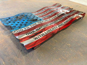 Pledge Of Allegiance Metal Flag