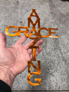 Amazing Grace Metal Cross