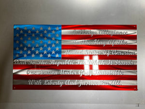 Pledge of Allegiance Flag with cursive text