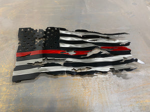 Thin Red Line Battle Worn Flag