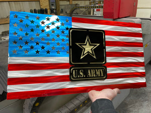 Army logo metal flag