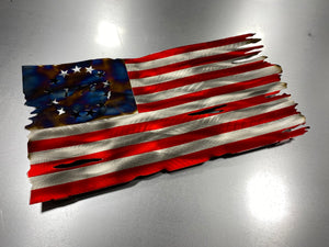 Betsy Ross American Flag with Heat Patina Star Field