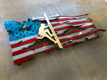 Lineman American Flag, Electrician Gift, Metal Flag