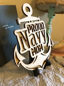 Proud Navy Mom Wall Hanging