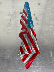 Metal Draped American Flag