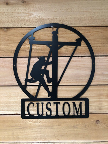 Large Lineman Monogram, Electrician Gift