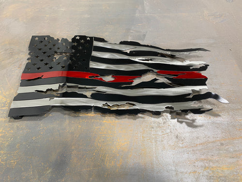 Thin Red Line Battle Worn Flag