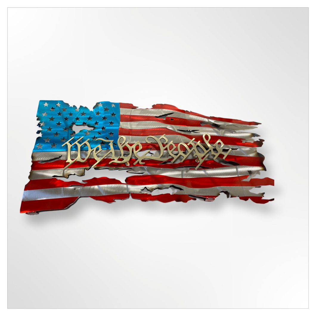 We The People Battle Worn Flag