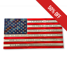 Pledge of Allegiance American Metal Flag Metal Art Wall decor Military Retirement Office Decor