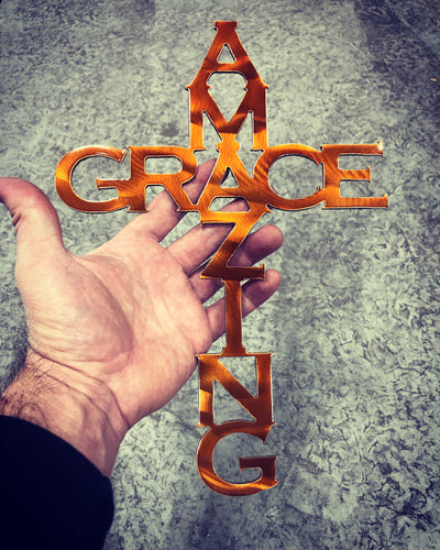 Amazing Grace Metal Cross