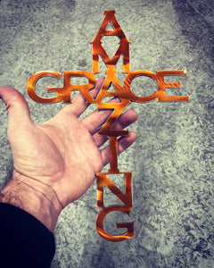 Amazing Grace Metal Cross