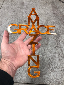 Amazing Grace Metal Cross