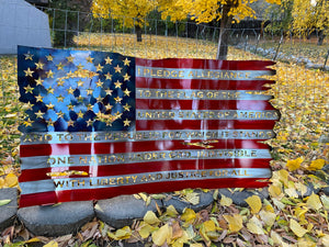 Pledge of Allegiance with heat patina star field