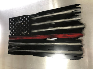 Thin Red Line Flag, Fireman Metal Flag, firefighter gifts